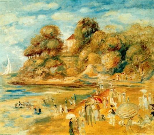 The Beach at Pornic - 1879 - Pierre-Auguste Renoir painting on canvas